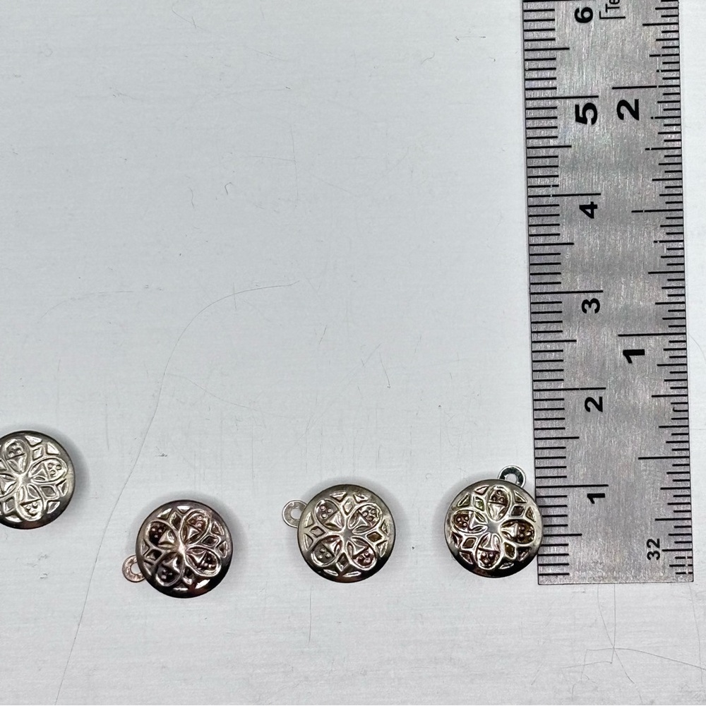 Elegant sterling Silver Floral bracelet clasps set of 6 - Picture 3 of 3